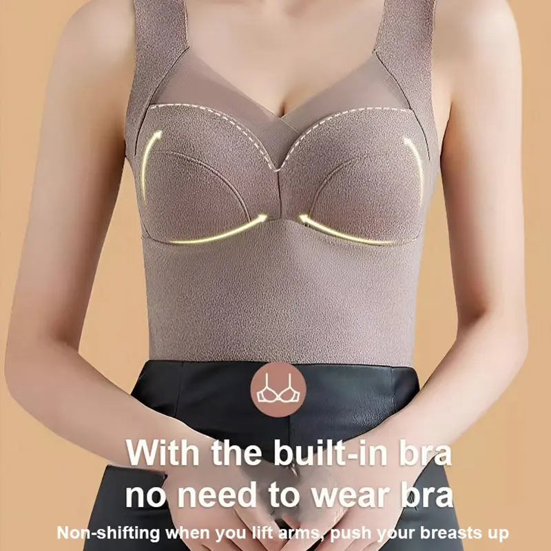🔥✨[Best Gift for Her] 3D One-Piece Thermal Undershirt with Built-in Bra spiyle
