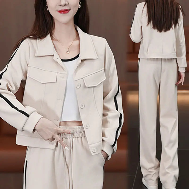 🔥🎅HOT SALE 49%OFF🔥✨Women’s Casual Stylish Wide-leg Pants and Jacket 2-piece Set - Great Gift spiyle