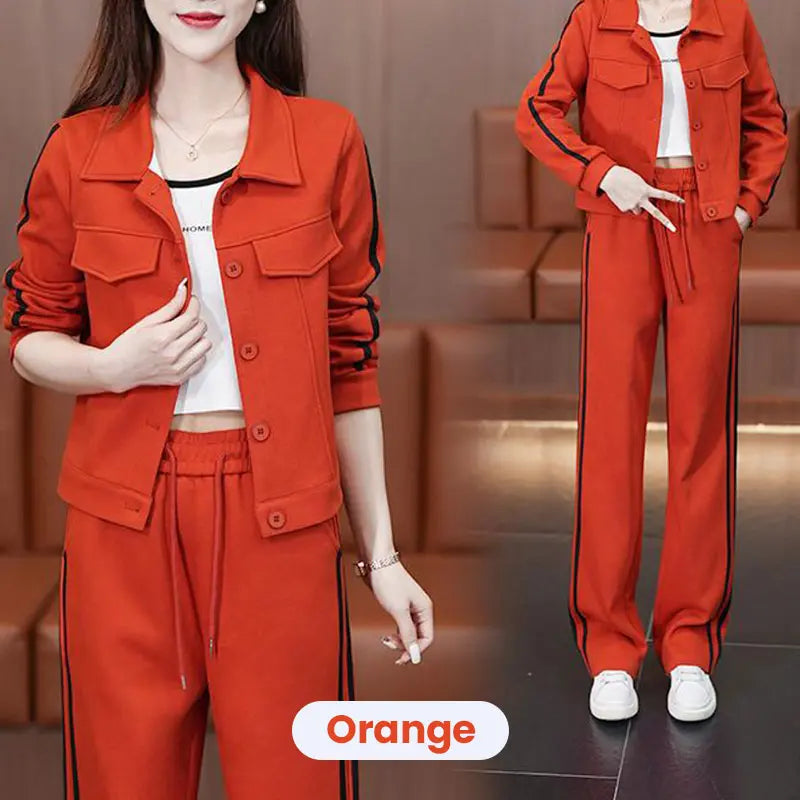 🔥🎅HOT SALE 49%OFF🔥✨Women’s Casual Stylish Wide-leg Pants and Jacket 2-piece Set - Great Gift spiyle