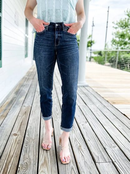 🔥Hot Sale $34.99🔥Tummy Control Cuffed Slim Fit Jeans（50% OFF） spiyle