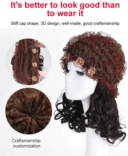 Small Flower Fashionable Grey Hair Coverage Cap spiyle