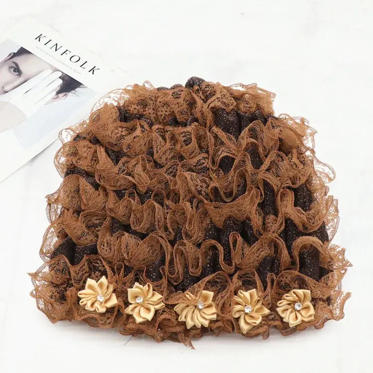 Small Flower Fashionable Grey Hair Coverage Cap spiyle