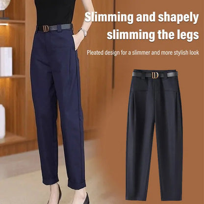 💥2024 Brand new-Women's Slim-Fit High-Waisted Draped Casual Pants spiyle