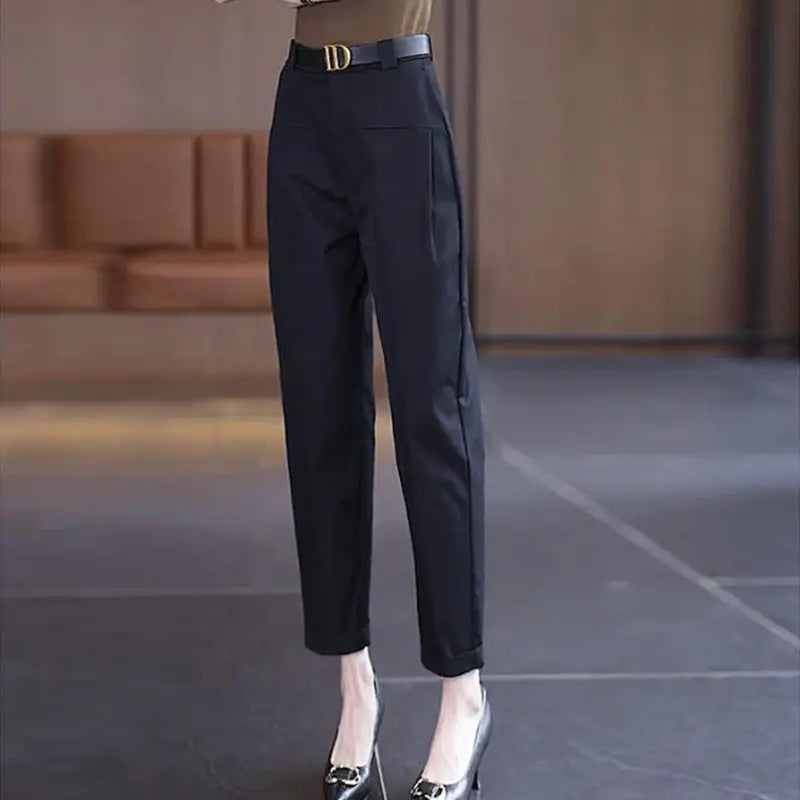 💥2024 Brand new-Women's Slim-Fit High-Waisted Draped Casual Pants spiyle