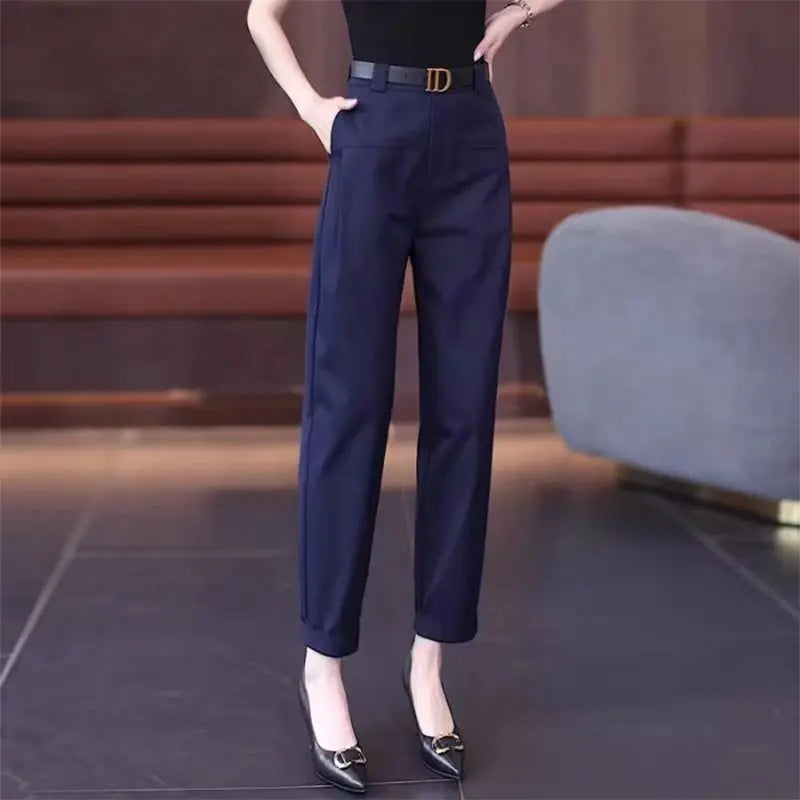 💥2024 Brand new-Women's Slim-Fit High-Waisted Draped Casual Pants spiyle