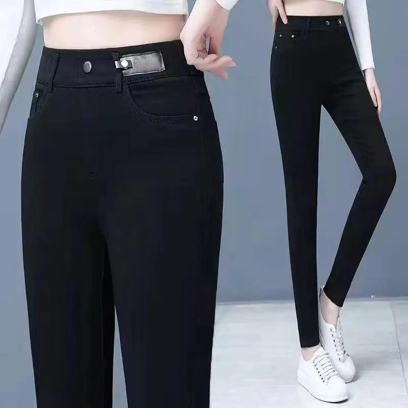 Women's High Waist Slim Stretch Warm Skinny Jeans spiyle