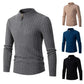 Men's Ribbed Half Zipper Closure Knit Shirt spiyle
