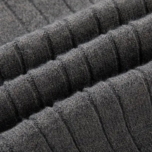 Men's Ribbed Half Zipper Closure Knit Shirt spiyle