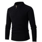 Men's Ribbed Half Zipper Closure Knit Shirt spiyle