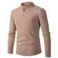 Men's Ribbed Half Zipper Closure Knit Shirt spiyle