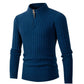 Men's Ribbed Half Zipper Closure Knit Shirt spiyle