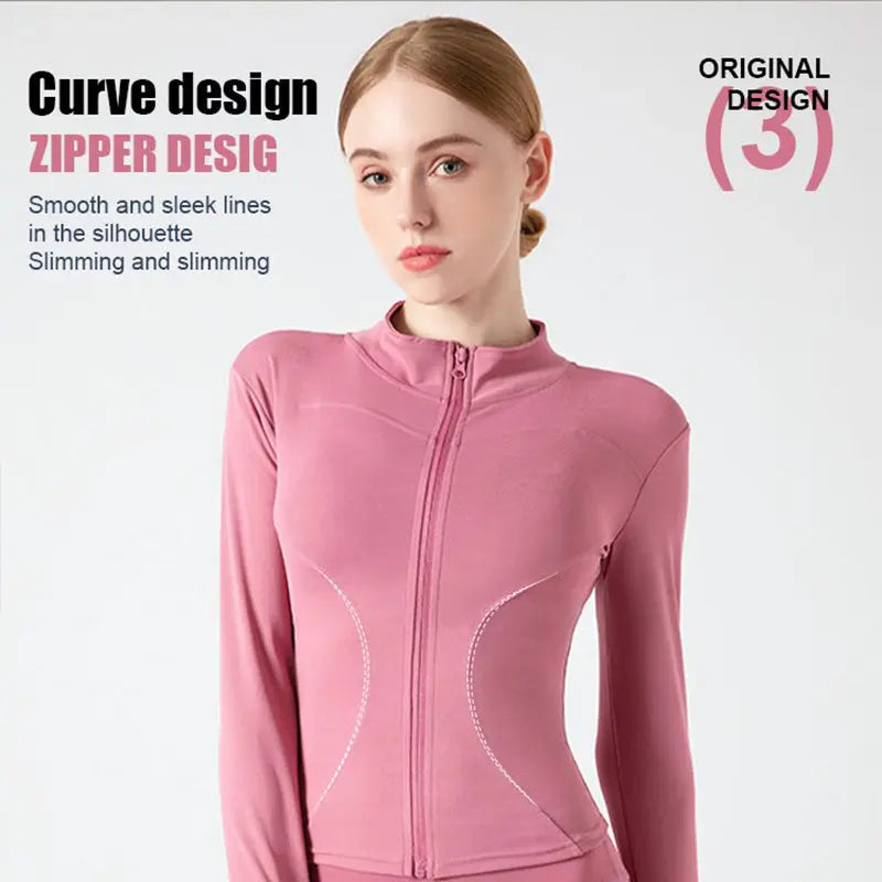 New Stand-Up Neck Covering Yoga Coat for Women spiyle