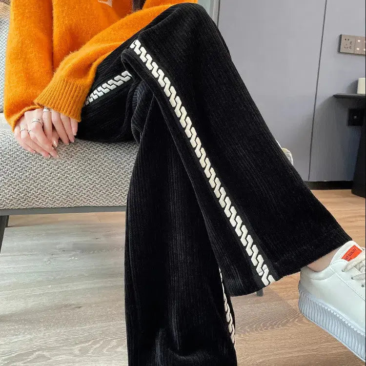 Women’s Chenille Fabric Wide-Legged Pants spiyle