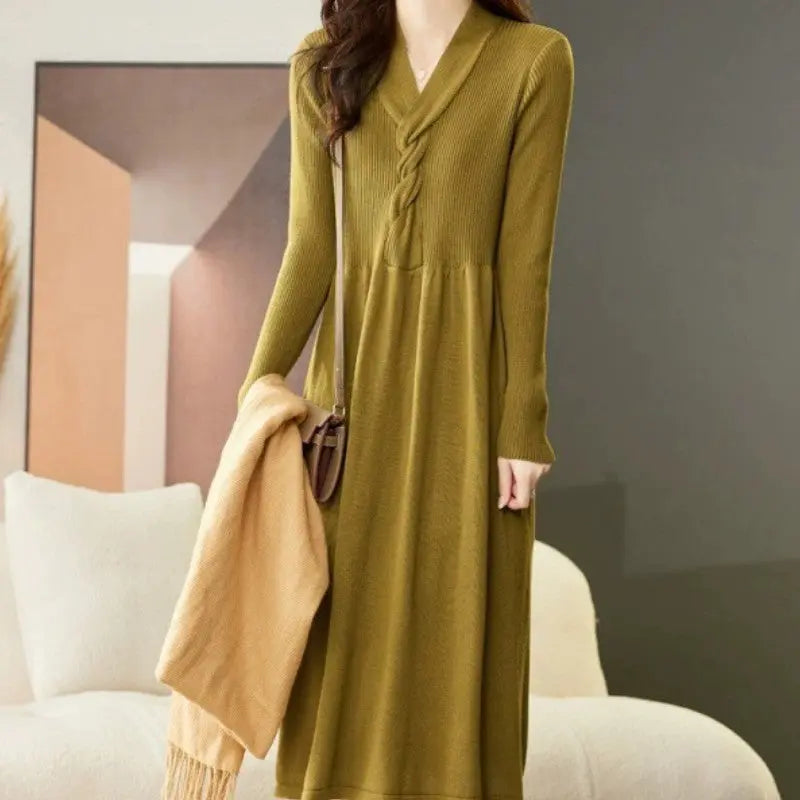 Long Sleeve Knitted Dress for Women（50% OFF） spiyle