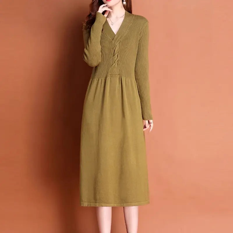 Long Sleeve Knitted Dress for Women（50% OFF） spiyle