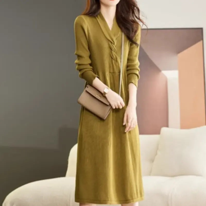 Long Sleeve Knitted Dress for Women（50% OFF） spiyle