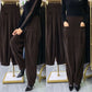 Women’s Vintage High-Waisted Pleated Harem Corduroy Pants spiyle
