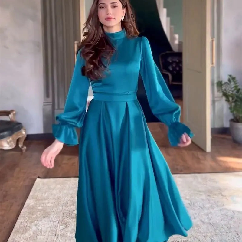 👗Temperament Elegant Ruffled Long Sleeve Dress spiyle