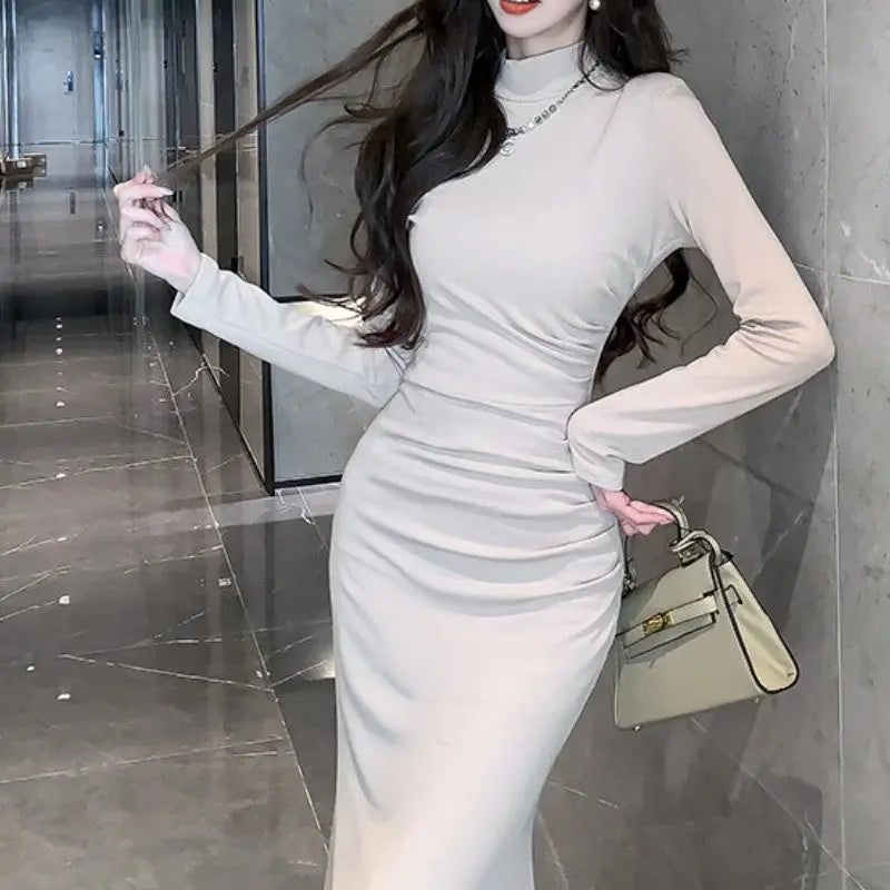 🔥Today's lowest price🔥Women's Thermal Pleated Slim Fit Maxi Dress💖 spiyle