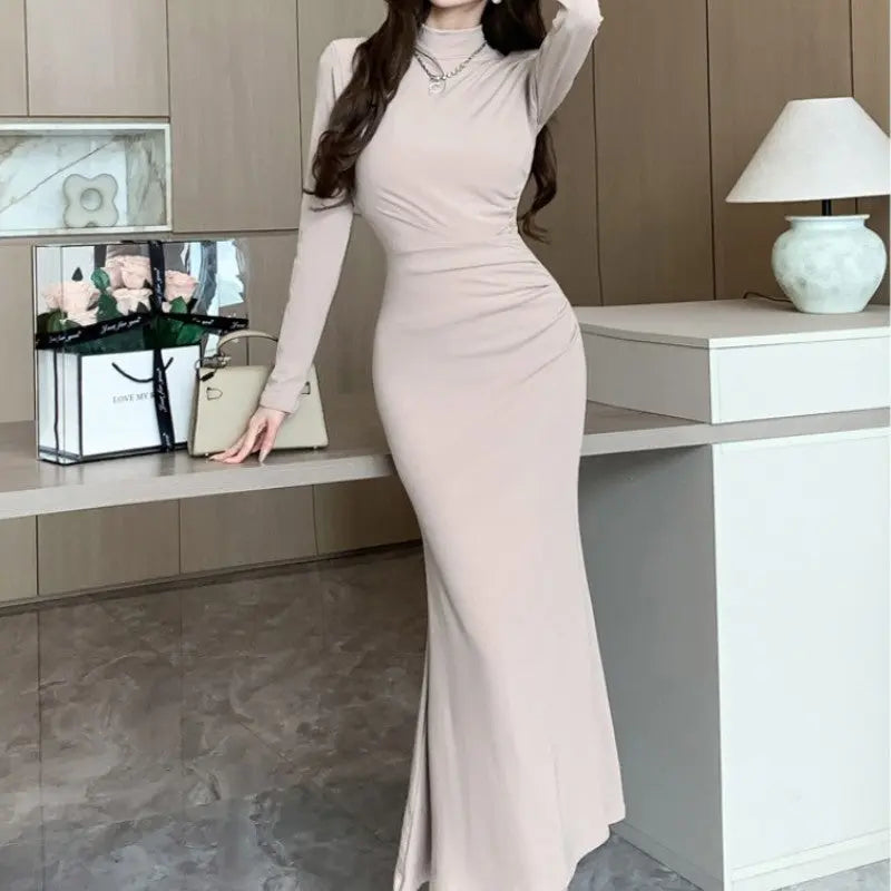 🔥Today's lowest price🔥Women's Thermal Pleated Slim Fit Maxi Dress💖 spiyle