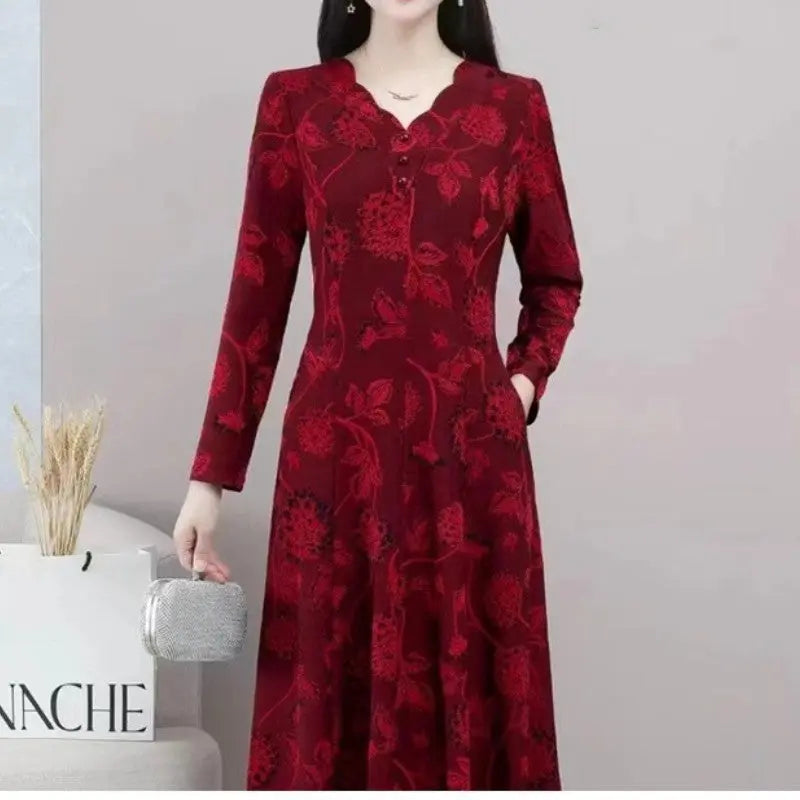 👗Women's Long Sleeve V-neck Dress with Pockets spiyle