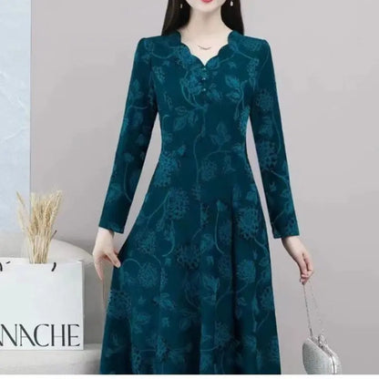 👗Women's Long Sleeve V-neck Dress with Pockets spiyle