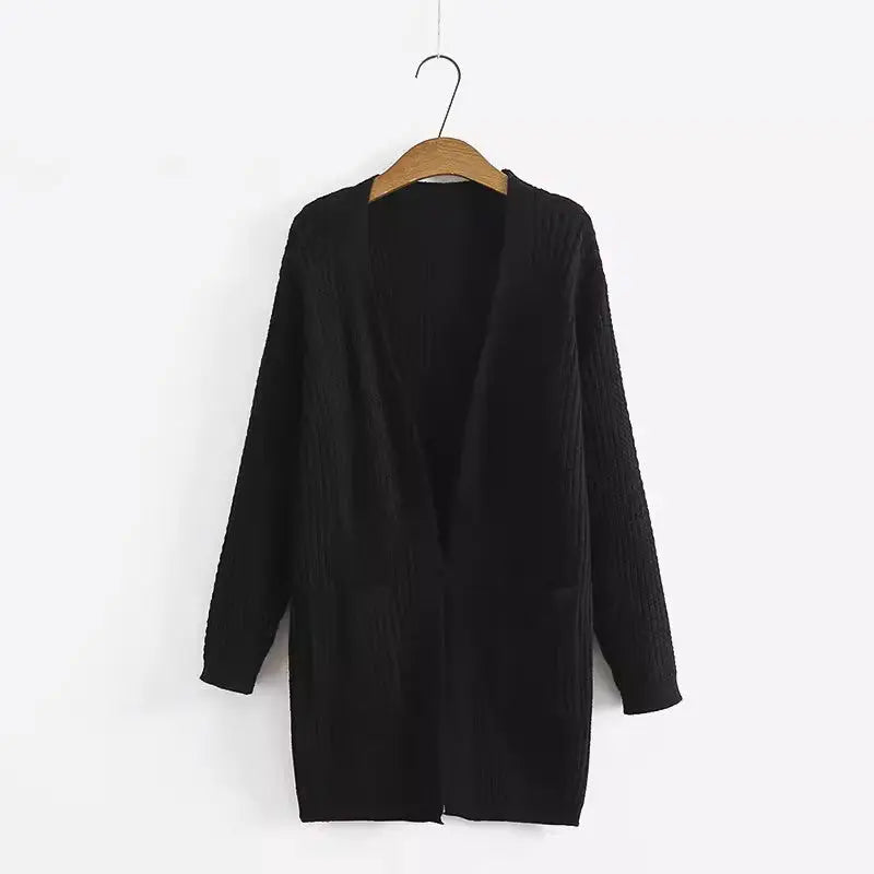 Women's Simple Knitted Long Cardigan spiyle