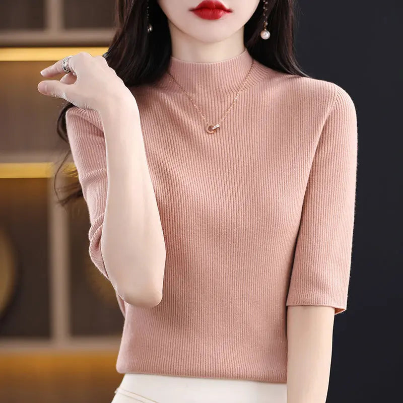 🎉New Product Launch💐– Women’s Half Sleeve Mock Turtleneck Sweater spiyle