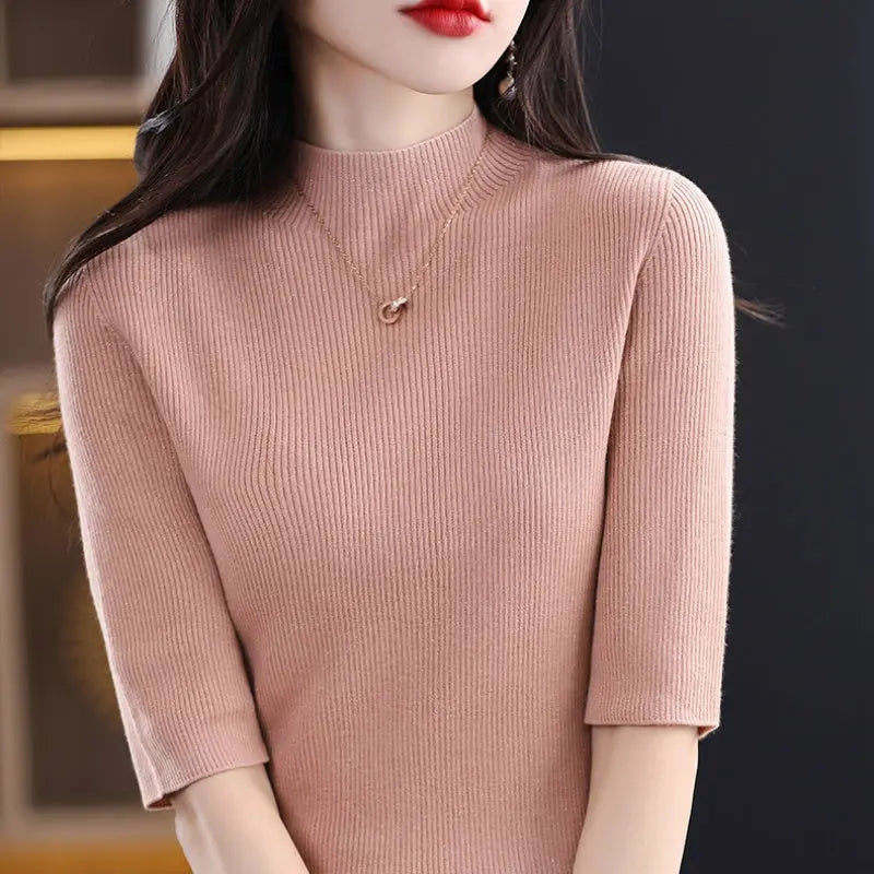 🎉New Product Launch💐– Women’s Half Sleeve Mock Turtleneck Sweater spiyle