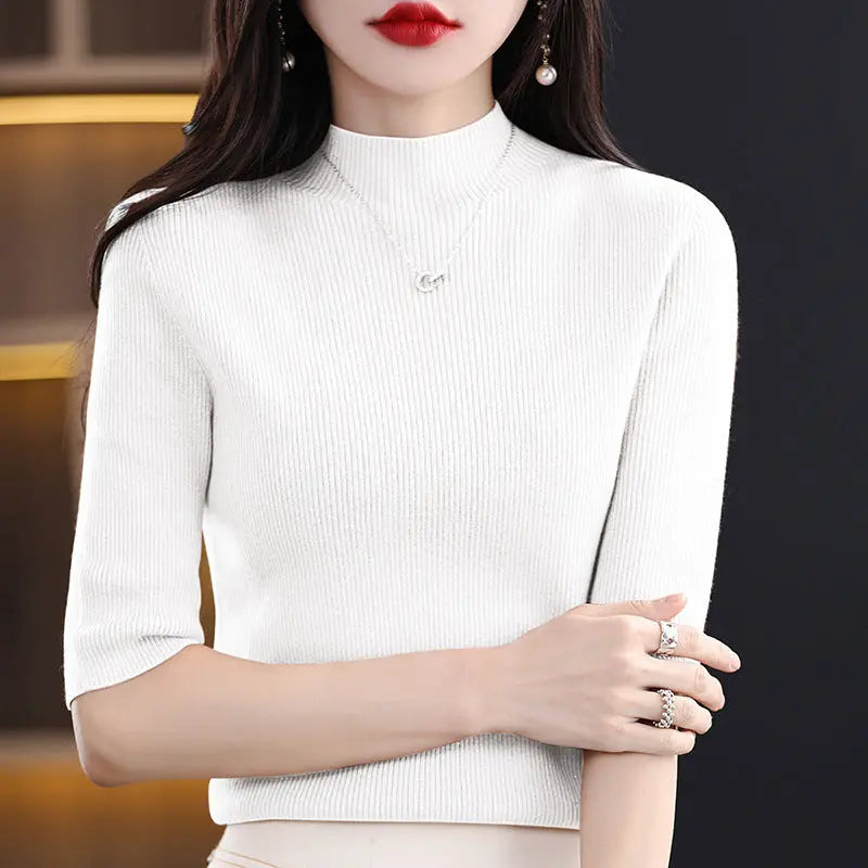 🎉New Product Launch💐– Women’s Half Sleeve Mock Turtleneck Sweater spiyle