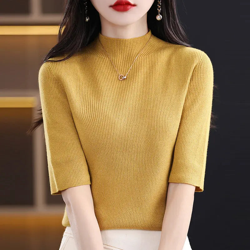 🎉New Product Launch💐– Women’s Half Sleeve Mock Turtleneck Sweater spiyle