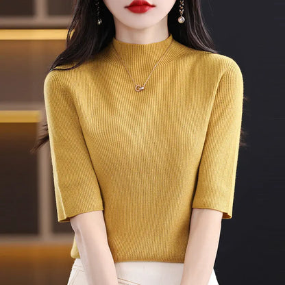🎉New Product Launch💐– Women’s Half Sleeve Mock Turtleneck Sweater spiyle