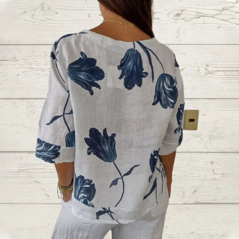 🎉New product launch💐– Women's Linen V-Neck Loose Top (51% OFF) spiyle