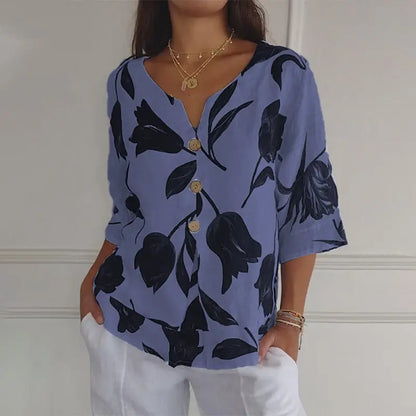 🎉New product launch💐– Women's Linen V-Neck Loose Top (51% OFF) spiyle