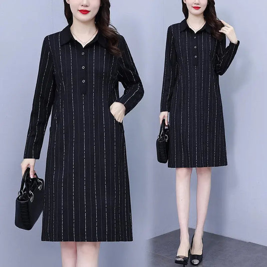 🎁Hot Sale 48% OFF⏳Women's Loose Lapel Long Sleeve Dress with Pockets🎀 spiyle