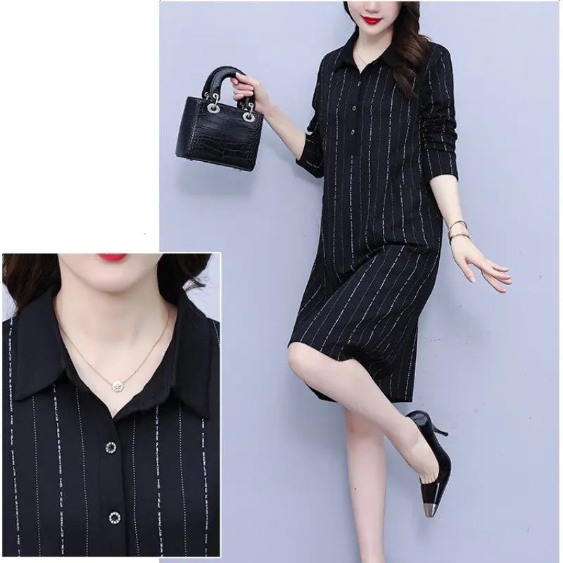 🎁Hot Sale 48% OFF⏳Women's Loose Lapel Long Sleeve Dress with Pockets🎀 spiyle