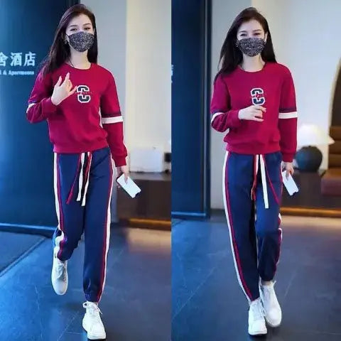 🔥Hot sale 36.99🔥- Fashionable and casual long-sleeved round neck loose sweatshirt suit spiyle